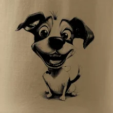 Čiernobiela karikatúra Jack Russell teriér