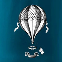 Teplovzdušný balón kreslený