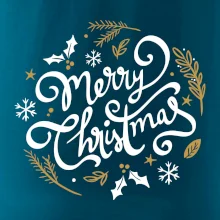 Merry christmas - nápis guľatý