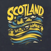 Scotland kreslené vlny