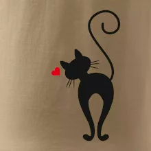 Zamilovaná mačka zozadu