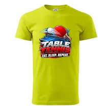 Stolní tenis pálka a míček eat sleep repeat