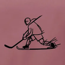 Kreslený hokejista tučnou fixkou