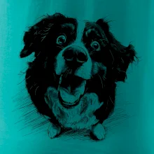 Čiernobiela karikatúra Bernský salašnícky pes