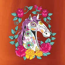 Kôň farebný s kvetinami