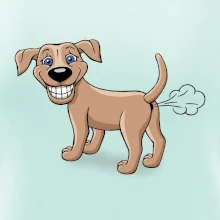 Prdiace pes kreslený (Hana-creative)