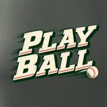 Play ball retro sportovní nápis