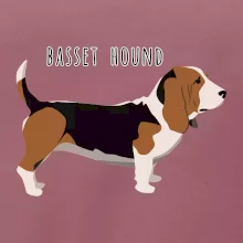 Basset hound pes s nápisom