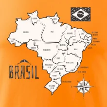 Brazília mapa s názvami regiónov