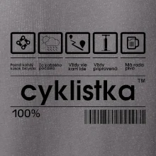 Čiarový kód - cyklistka Čiarový kód - cyklistka