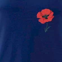 Vlčí mak kreslený na prsníku