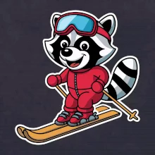 Mýval na lyžiach - kreslený