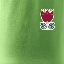 Folklór na prsníku kvetina štvorlistá