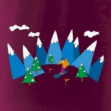 Lyžiar a farebné hory