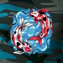 Yin & Yang Koi kapor - červený