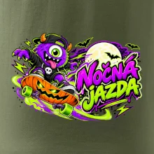 Nočná jazda - fialová príšerka na skateboarde