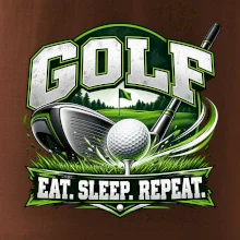 Golfová palica s loptičkou eat sleep repeat