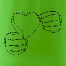 Ruka držiaca srdce jedným ťahom