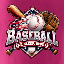Baseballová pálka s rukavicou eat sleep repeat