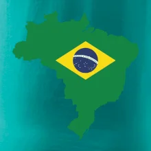 Brazília vlajka v mape