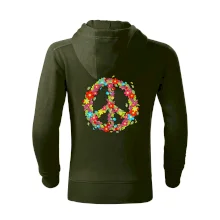 Peace symbol červené kvety