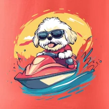 Lhasa Apso na vodnom skútri