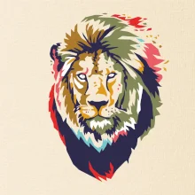 Hlava leva kreslená jednoduchá