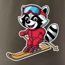 Mýval na lyžiach - kreslený