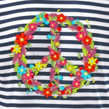 Peace symbol červené kvety