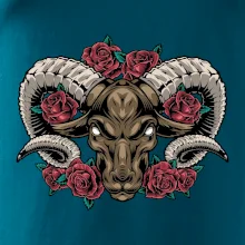 Hlava barana s ružami