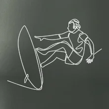 Surfer na vlne jedným ťahom Surfer na vlne jedným ťahom