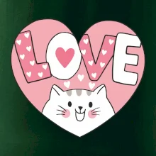 Mačka love - ružové srdce