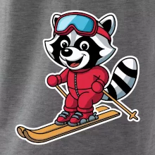 Mýval na lyžiach - kreslený