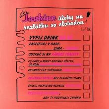 Tričko na rozlúčku s úlohami vpredu