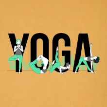 Yoga nápis farebný