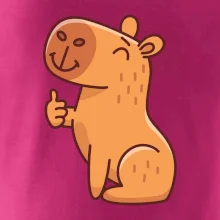 Kapybara s palcom hore