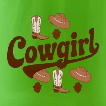 Cowgirl nápis a oblečenie Cowgirl nápis a oblečenie