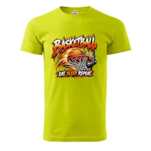Basketbalový kôš s loptou eat sleep repeat