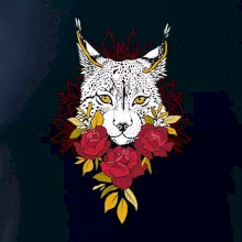 Rys s červenými ružami (Pecka design)