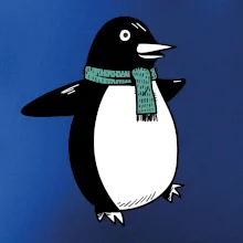 Tučniak so zeleným šálom