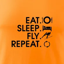 Eat sleep fly repeat - skoky na lyžiach