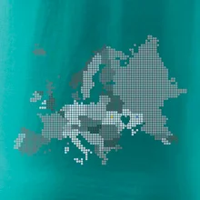 Mapa Európy - srdce v Ukrajine
