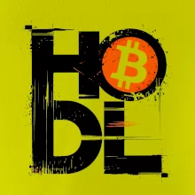 Hodl velký nápis a logo BTC