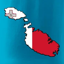 Mapa Malta s vlajkou