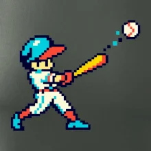 Baseballový hráč pixel art