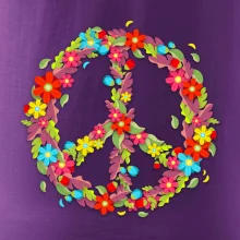 Peace symbol červené kvety