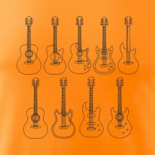 Typy gitár čiernej kresby