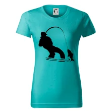 Rybár ťahajúce rybu