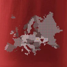 Mapa Európy - srdce v Ukrajine