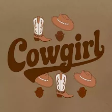 Cowgirl nápis a oblečenie